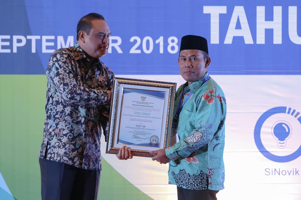 KSB RAIH PENGHARGAAN TOP 99 INOVASI PELAYANAN PUBLIK 2018