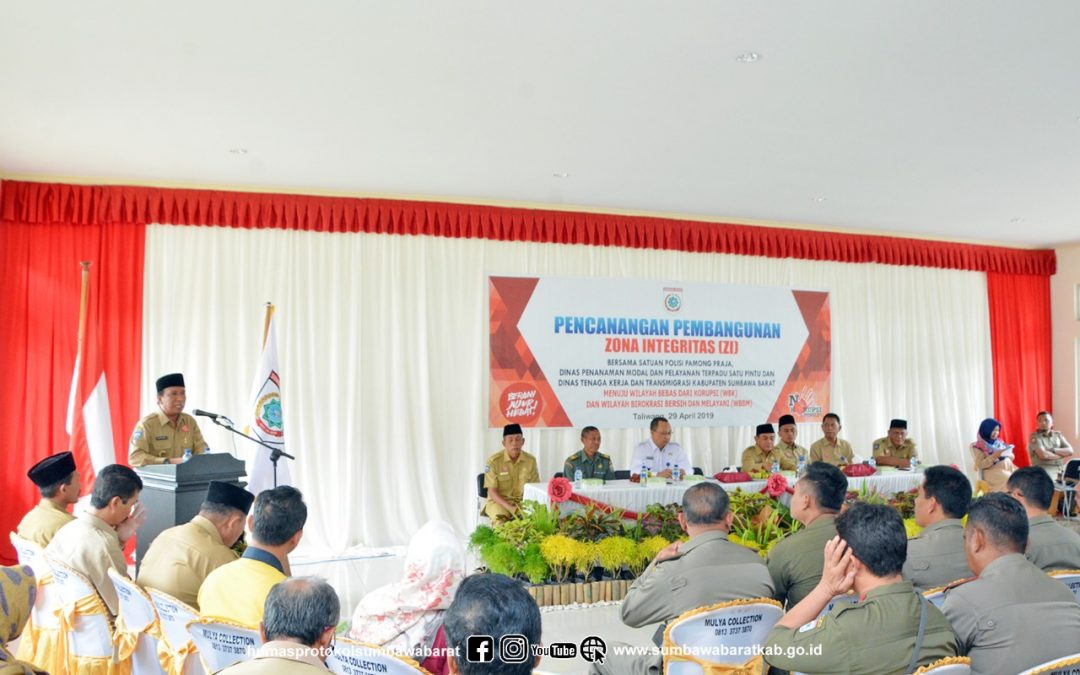 Wabup Saksikan Tiga OPD Canangkan ZI