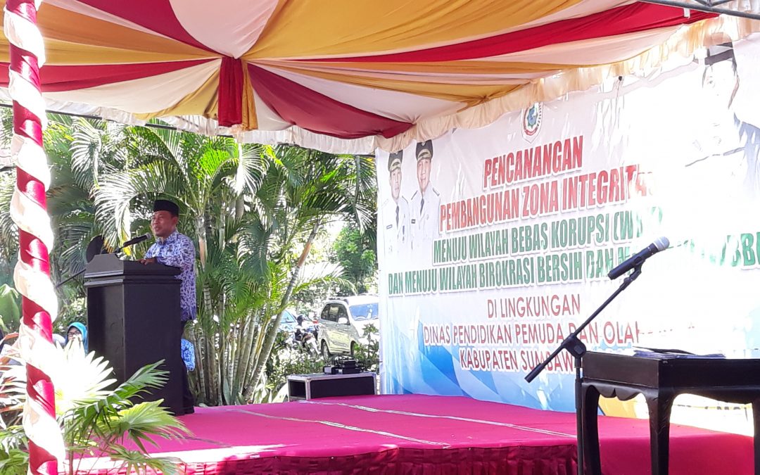 Bupati saksikan pencanangan ZI di Lingkup DIKPORA