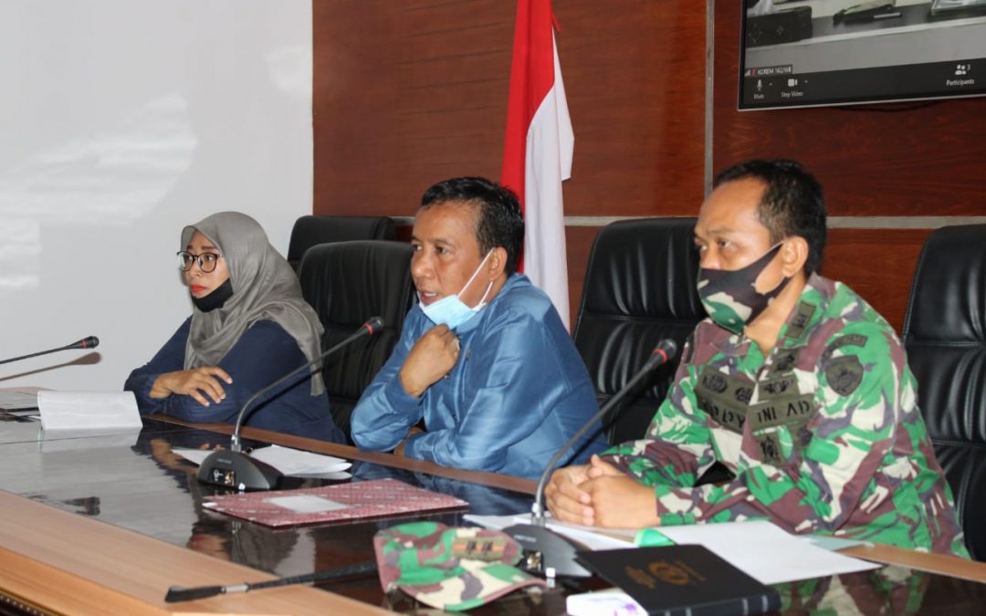 Wabup Hadiri Rapat Rencana Pelaksanaan TMMD Ke-108 Via Vidcon dengan Danrem 162/WB