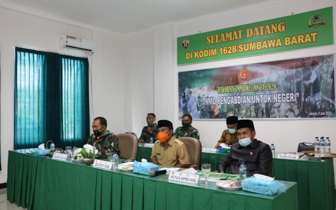 Bupati Hadiri Rakornis TMMD Ke- 108 Tahun 2020 Bersama Aster Kasad Secara Virtual
