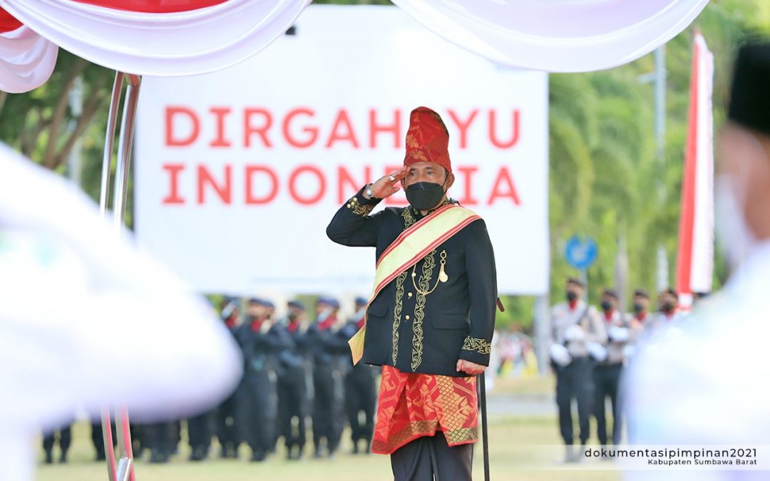 UPACARA HUT KEMERDEKAAN RI KE 76 BERLANGSUNG KHIDMAT, BUPATI TEKANKAN PENTINGNYA SEMANGAT PATRIOTISME DI ERA COVID-19