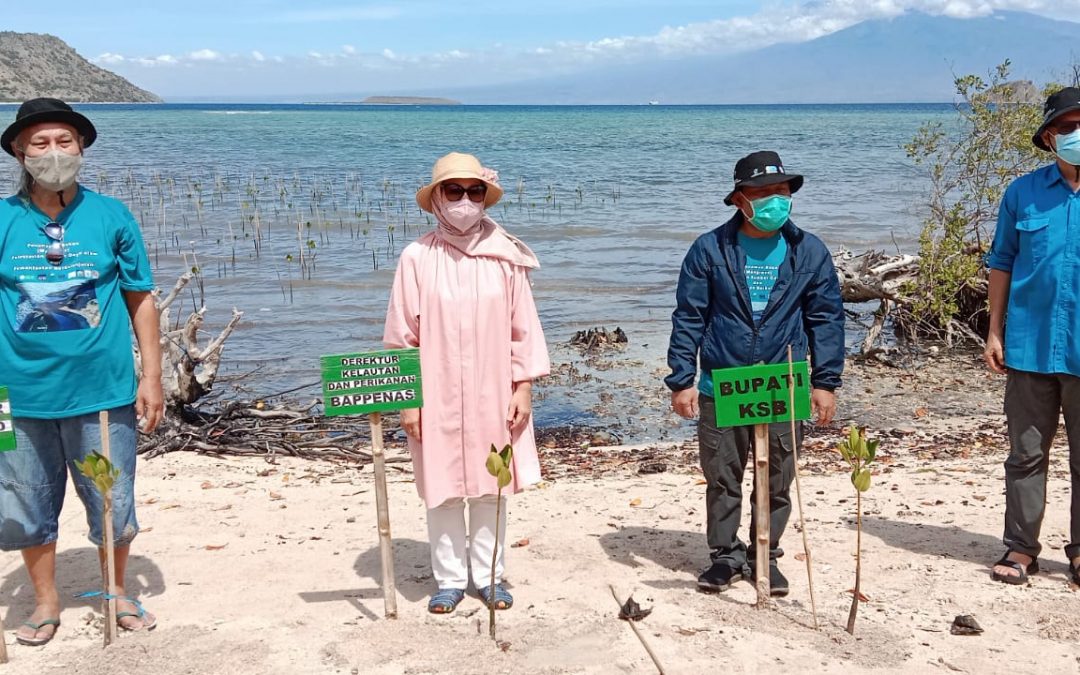HADIRI PROGRAM COREMAP-CTI, BUPATI TANAM MANGROVE DI GILI NAMO KECAMATAN POTO TANO
