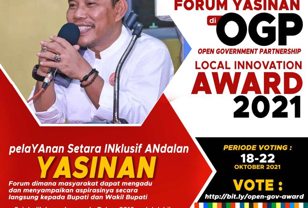 INOVASI FORUM YASINAN MASUK OGP, VOTE MASYARAKAT JADI PENENTU