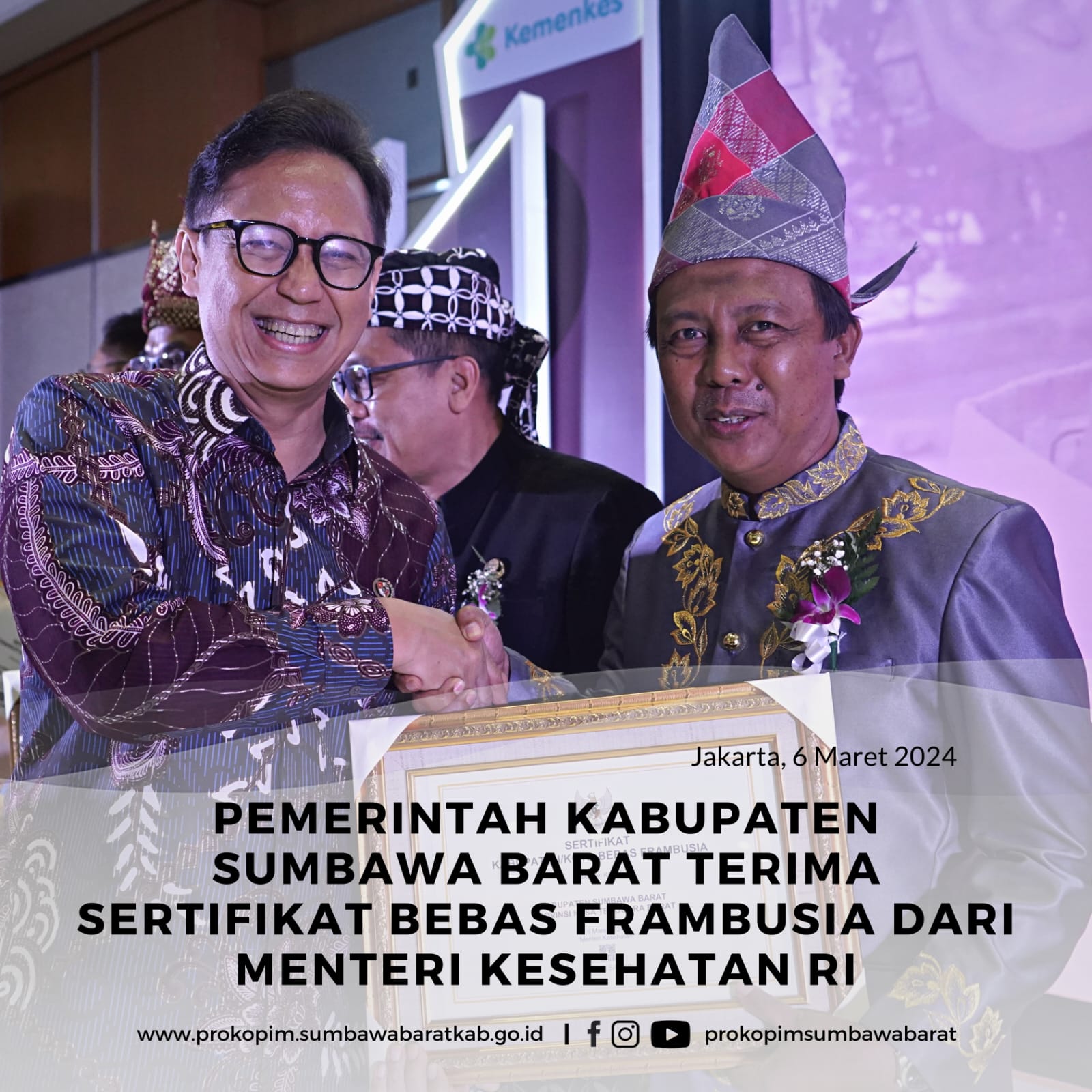 Pemerintah Kabupaten Sumbawa Barat Terima Sertifikat Bebas Frambusia