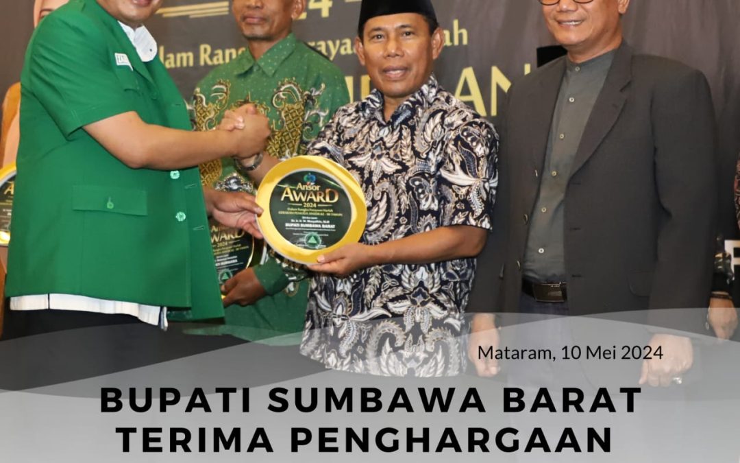 Bupati Sumbawa Barat terima Penghargaan Ansor Award dari GP Ansor NTB