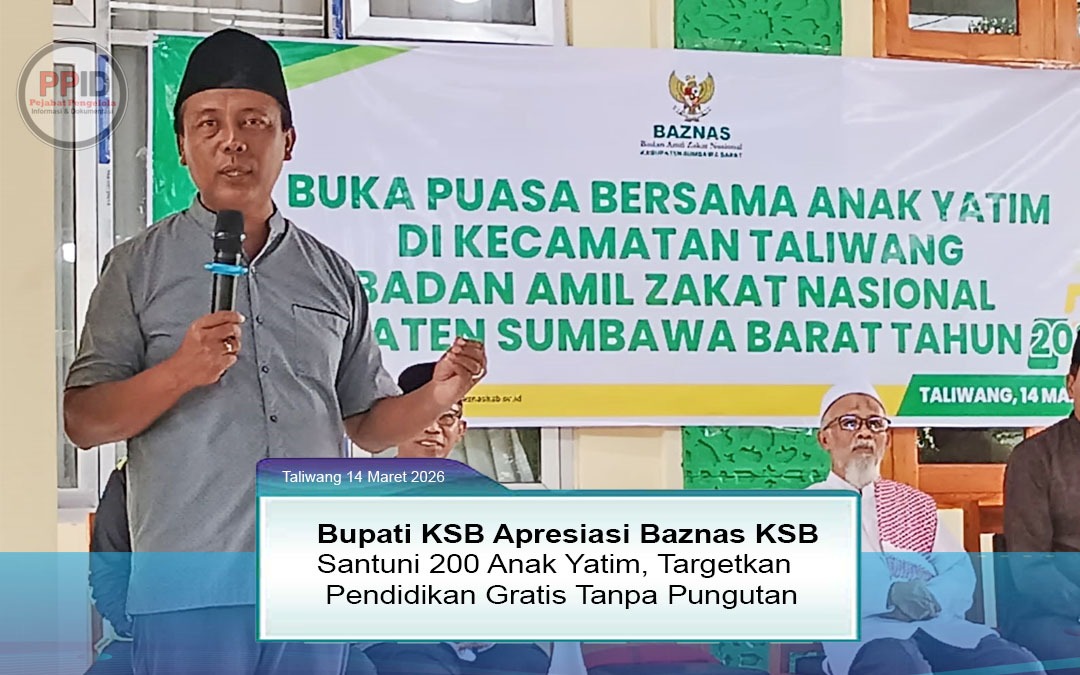 Bupati KSB Apresiasi Baznas KSB Santuni 200 Anak Yatim, Targetkan Pendidikan Gratis Tanpa Pungutan