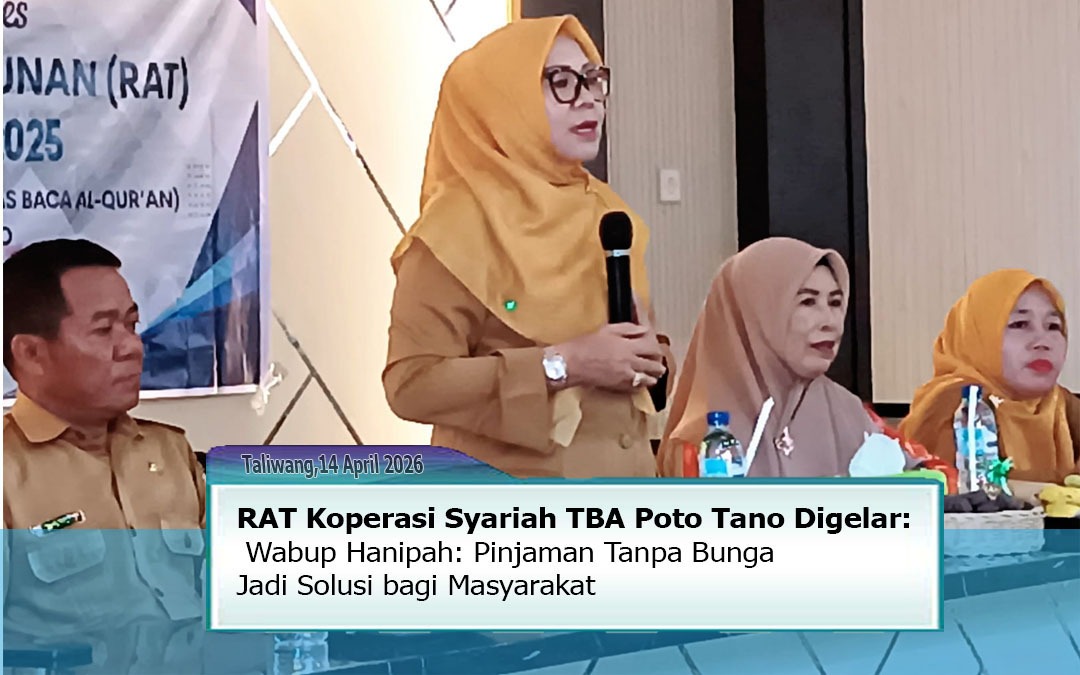 RAT Koperasi Syariah TBA Poto Tano Digelar, Wabup Hanipah: Pinjaman Tanpa Bunga Jadi Solusi bagi Masyarakat