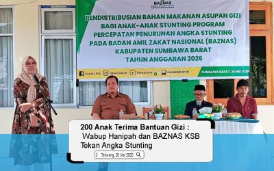 200 Anak Terima Bantuan Gizi, Wabup Hanipah dan BAZNAS KSB Tekan Angka Stunting