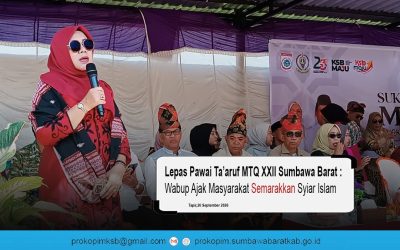 Lepas Pawai Ta’aruf MTQ XXII Sumbawa Barat, Wabup Ajak Masyarakat Semarakkan Syiar Islam